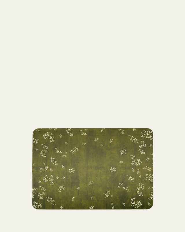 Falling Flowers Avocado Cork-Backed Placemat, 11.5" x 15"